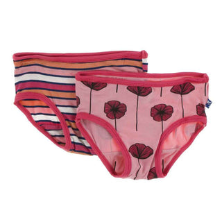 Underwear Set - Botany Red Ginger Stripe and Strawberry Poppies Toddler Underwear