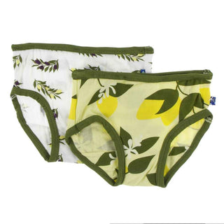 Underwear Set - Lime Blossom Lemon Tree and Natural Olive Branch Toddler Underwear