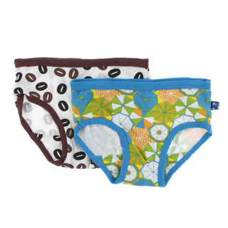 Underwear Set, Natural Coffee Beans and Beach Umbrellas Toddler Underwear