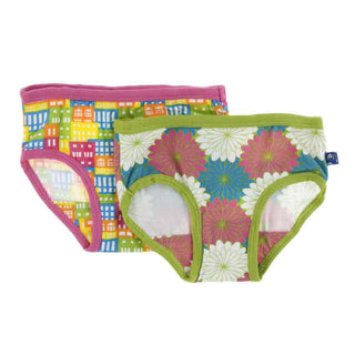 Underwear Set, Natural Houses and Tropical Flowers Toddler Underwear