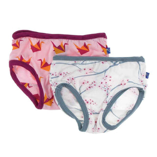 Underwear Set - Natural Japanese Cherry Tree and Lotus Origami Cranes Toddler Underwear