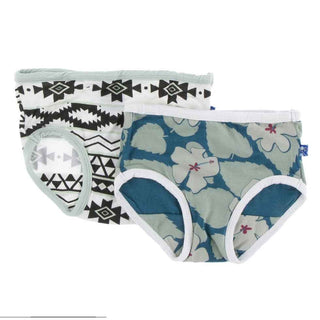 Underwear Set - Oasis Hibiscus and Natural Mayan Pattern Toddler Underwear