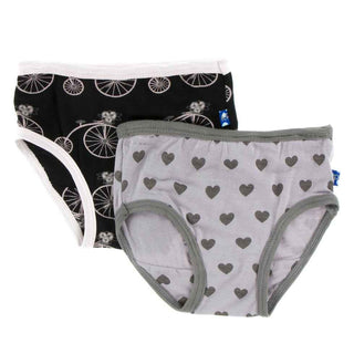 Underwear (Set of 2), Girl Midnight Bikes & Feather Hearts Toddler Underwear