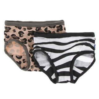 Underwear Set, Suede Cheetah Print and Natural Zebra Print Toddler Underwear