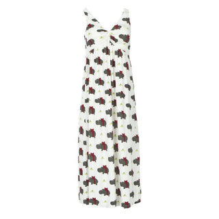 Women's Print Simple Twist Nightgown - Natural Christmas Hippo Nightgowns