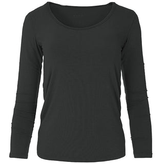 Women's Solid Long Sleeve Scoop Neck Tee Shirt - Midnight Shirts & Tops