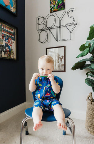 Boy's Shortie Romper - Knick Knacks & Snacks Baby One-Pieces