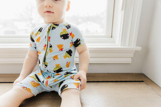 Boy's Shortie Romper - Let's Give Em Something to Guac About Baby One-Pieces