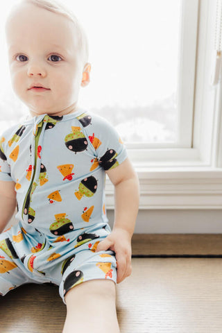 Boy's Shortie Romper - Let's Give Em Something to Guac About Baby One-Pieces