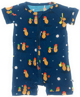 Boy's Shortie Romper - Nuts About Baseball Baby One-Pieces