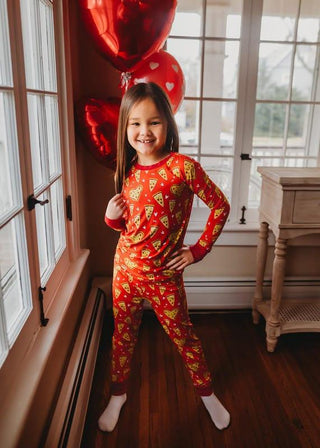 Long Sleeve Pajama Set - Valentines Pizza Baby & Toddler Sleepwear