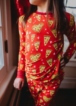 Long Sleeve Pajama Set - Valentines Pizza Baby & Toddler Sleepwear