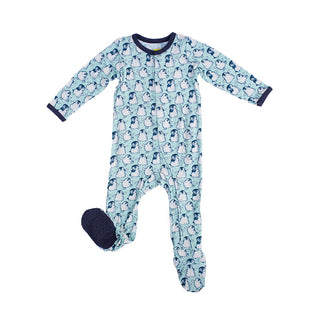 Boys & Girls Bamboo Footie Sleeper - Penguin Party Baby & Toddler Sleepwear