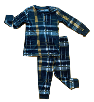 Long Sleeve Pajama Set with Pants, Hunter & Gold Plaid Baby & Toddler Sleepwear