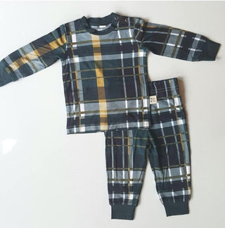 Long Sleeve Pajama Set with Pants, Hunter & Gold Plaid Baby & Toddler Sleepwear