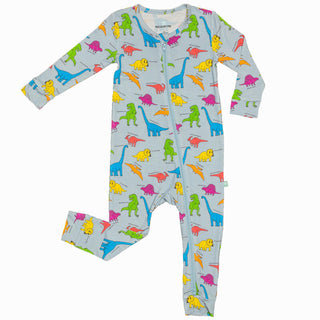 Bamboo Coverall with Zipper - Neon Dinos Baby & Toddler Sleepwear