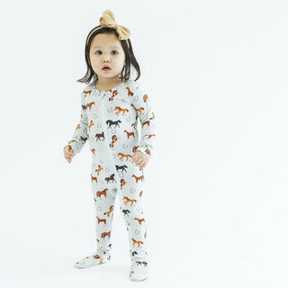 Bamboo Footie with Zipper - Western Horse Baby & Toddler Sleepwear