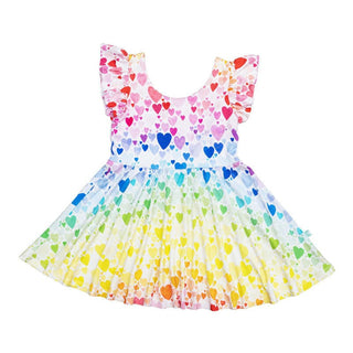 Girl's Short Sleeve Swing Dress - Rainbow Hearts Baby & Toddler Dresses