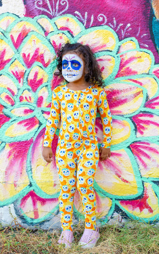 Bamboo Convertible Footie Romper - Sugar Skulls Baby & Toddler Sleepwear