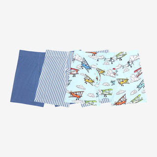 Boy's 3-Piece Bamboo Boxer Brief Set - Flyer (Biplanes) Toddler Underwear