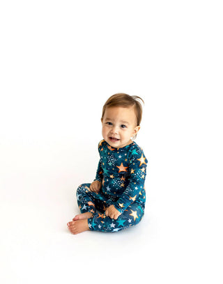 Boy's Bamboo Long Sleeve Basic Romper - Rogan (Stars) Baby One-Pieces