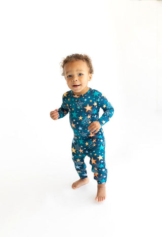 Boy's Bamboo Long Sleeve Basic Romper - Rogan (Stars) Baby One-Pieces