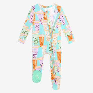 Footie with Zipper - Boba Time (Tea) Baby & Toddler Sleepwear