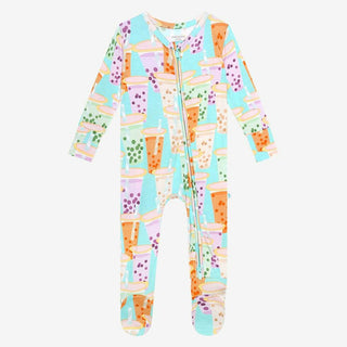 Footie with Zipper - Boba Time (Tea) Baby & Toddler Sleepwear