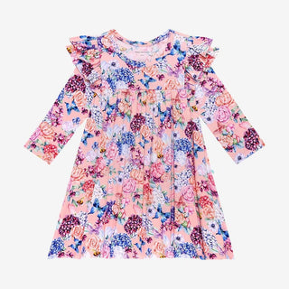 Girl's 3/4 Sleeve Flutter Dress - Lyric (Floral) Baby & Toddler Dresses