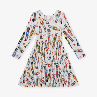 Girl's Bamboo Long Sleeve Basic Twirl Dress - Nutcracker Baby & Toddler Dresses