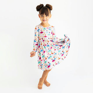 Girl's Long Sleeve Basic Twirl Dress - Adalyn (Ice Skating) Baby & Toddler Dresses