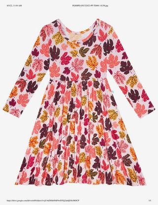 Girl's Long Sleeve Basic Twirl Dress - Autumn (Leaves) Baby & Toddler Dresses