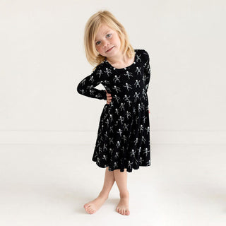 Girl's Long Sleeve Basic Twirl Dress - Dancing Skelly Baby & Toddler Dresses