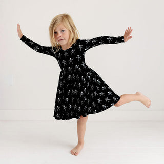 Girl's Long Sleeve Basic Twirl Dress - Dancing Skelly Baby & Toddler Dresses