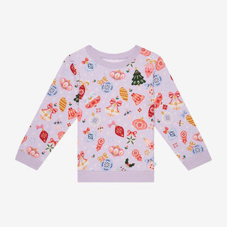 Girl's Long Sleeve Sweatshirt - Holly (Ornaments) Baby & Toddler Tops