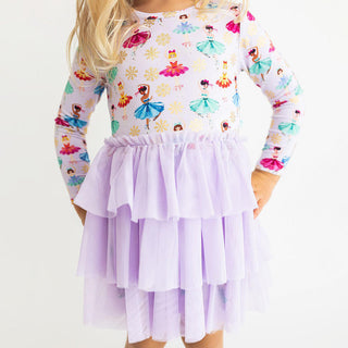 Girl's Long Sleeve Tulle Dress - Adalyn (Ice Skating) Baby & Toddler Dresses