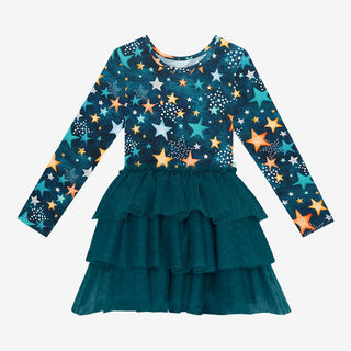 Girl's Long Sleeve Tulle Dress - Rogan (Stars) Baby & Toddler Dresses