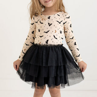 Girl's Long Sleeve Tulle Dress - Spooky Bats Baby & Toddler Dresses