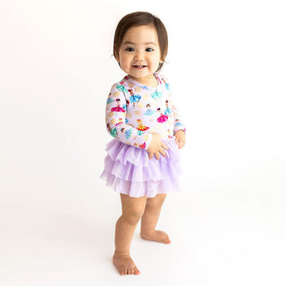 Girl's Long Sleeve Tulle Skirt Bodysuit - Adalyn (Ice Skating) Baby One-Pieces