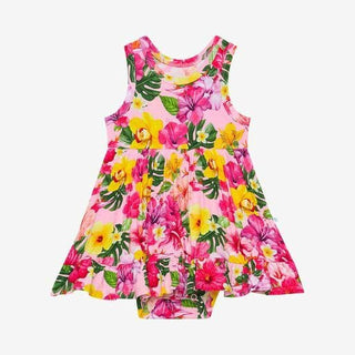 Girl's Racerback Twirl Bodysuit Dress - Malana (Hibiscus) Baby & Toddler Dresses