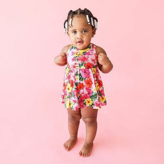 Girl's Racerback Twirl Bodysuit Dress - Malana (Hibiscus) Baby & Toddler Dresses