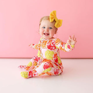 Girl's Ruffle Footie with Zipper - Citrine Baby & Toddler Sleepwear