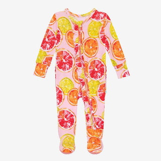 Girl's Ruffle Footie with Zipper - Citrine Baby & Toddler Sleepwear