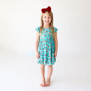 Girl's Ruffled Cap Sleeve Basic Twirl Dress - Ladybug Baby & Toddler Dresses