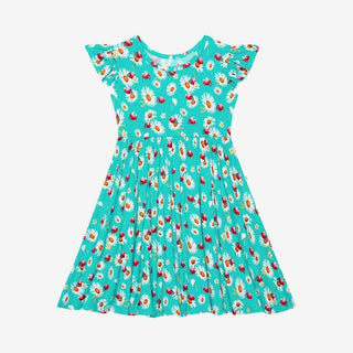 Girl's Ruffled Cap Sleeve Basic Twirl Dress - Ladybug Baby & Toddler Dresses