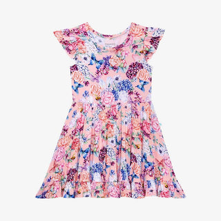 Girl's Ruffled Cap Sleeve Twirl Dress - Lyric (Floral) Baby & Toddler Dresses