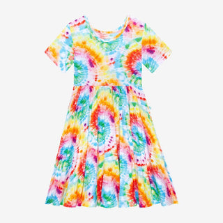 Girl's Short Sleeve Basic Twirl Dress - Totally Tie Dye Baby & Toddler Dresses