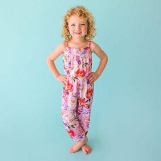 Girl's Bamboo Smocked Spaghetti Jumpsuit - Brisa (Floral) Baby One-Pieces