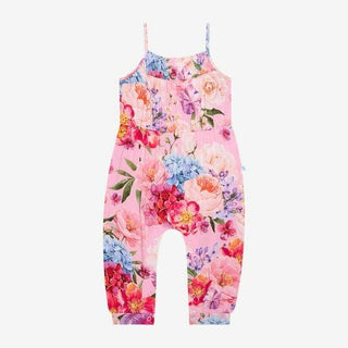 Girl's Smocked Spaghetti Jumpsuit with Snaps - Brisa (Floral) Baby One-Pieces