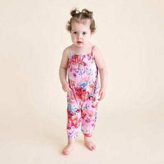 Girl's Smocked Spaghetti Jumpsuit with Snaps - Brisa (Floral) Baby One-Pieces